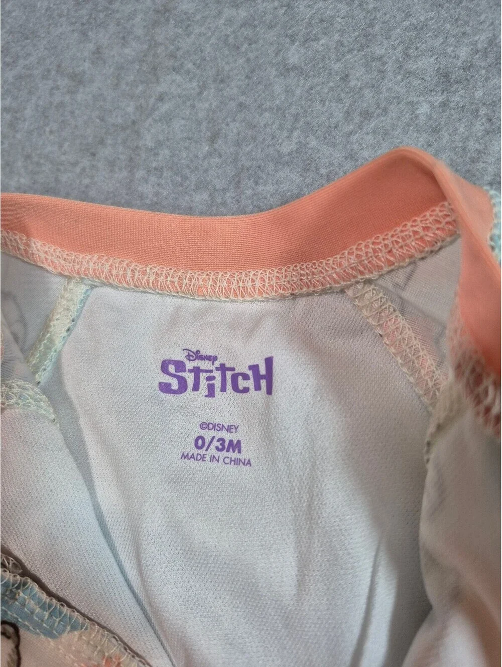 Disney Stitch Baby 0-3M UPF 50+ Rash Guard Swimsuit NWT